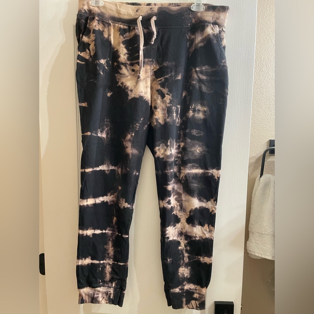 Champion Handmade Boho Tie-Dye Joggers Pants Black Size 2X